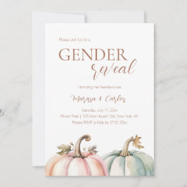 Fall Gende Reveal Pastel Pumpkin Invitation  Kaart