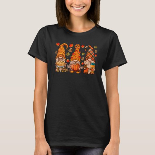 Fall Gnome Autumn Leaves Thanksgiving Gnome T-shirt (Voorkant)