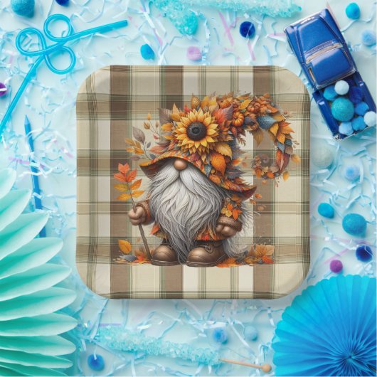 Fall Gnome  Papieren Bordje (Feest)