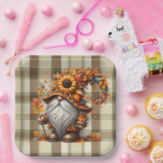 Fall Gnome Papieren Bordje (Feest)