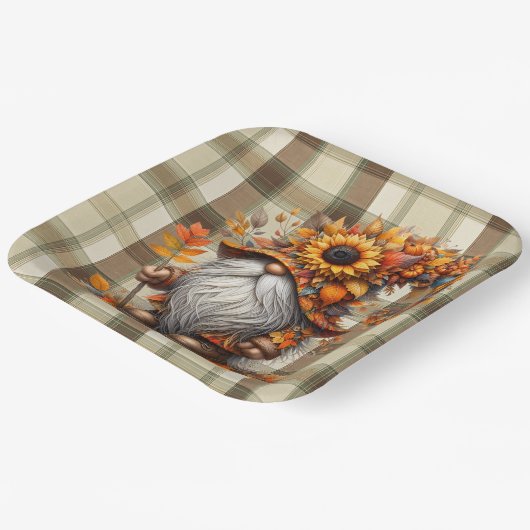 Fall Gnome  Papieren Bordje (Gebogen)