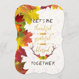 Fall Gold Dankbaar Erkentelijk Gezegend Thanksgivi Kaart