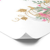 Fall Gold Wit en Roze Pompoen Guestbook  Poster (Hoek)