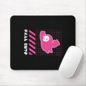 Fall Guys Neon Grid Springende Boon Gamer Vibes  Muismat (Met muis)