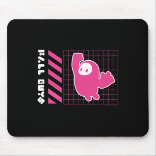 Fall Guys Neon Grid Springende Boon Gamer Vibes  Muismat