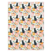 Fall Halloween Black Cats and Pumpkin Design Tafelkleed (Voorkant)