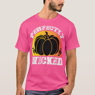 Fall Halloween Perfectly Wicked Pumpkin Candy Retr T-shirt