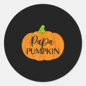 Fall Halloween Thanksgiving Papa Pumpkin Soon To B Ronde Sticker (Voorkant)
