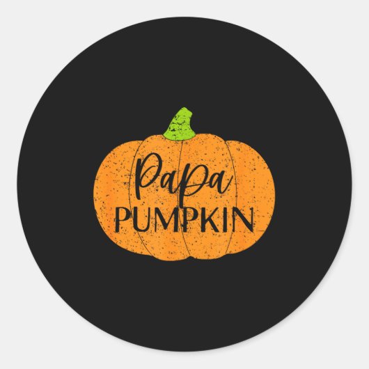 Fall Halloween Thanksgiving Papa Pumpkin Soon To B Ronde Sticker (Voorkant)
