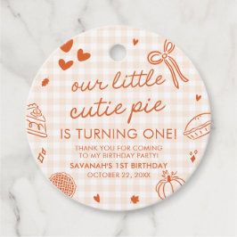 Fall Hand Drawn A Little Cutie Pie 1st Birthday Bedankjes Labels