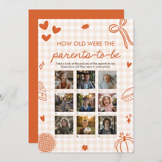 Fall Hand Drawn How Old Were The Parents Game Kaart (Voorkant / Achterkant)