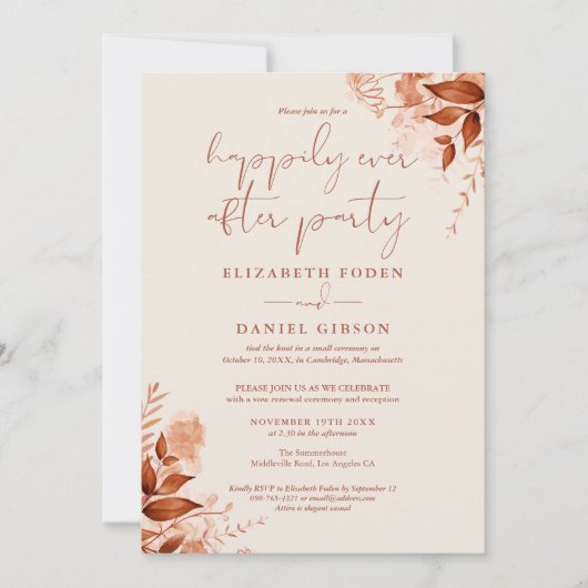 Fall Happily Ever After Feest Huwelijksgeloften Kaart (Voorkant)