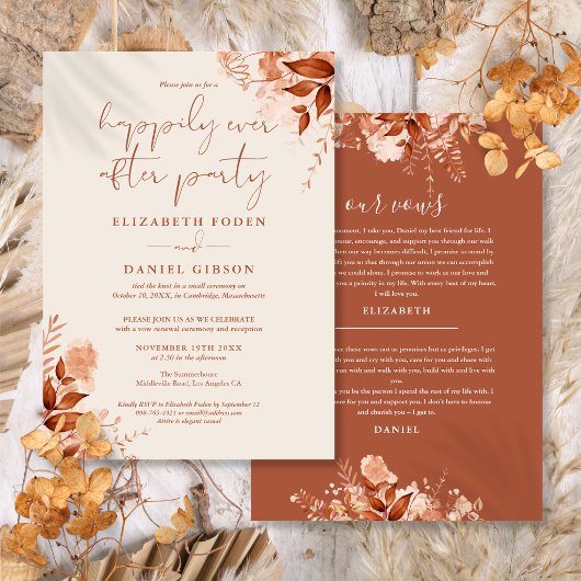 Fall Happily Ever After Feest Huwelijksgeloften Kaart