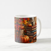 Fall Harvest Books & Pumpkin Coffee Mug Wrap Koffiemok (Voorkant rechts)