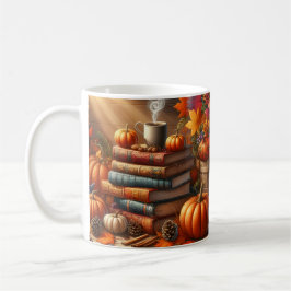 Fall Harvest Books & Pumpkin Coffee Mug Wrap  Koffiemok