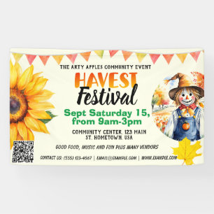 Fall Harvest Festival qr-code Spandoek