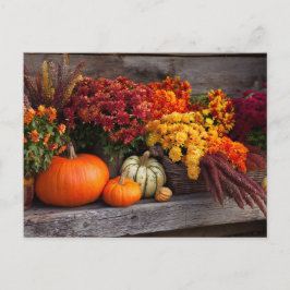 Fall Harvest Tablescape - Autumn Pumpkins Flowers Briefkaart