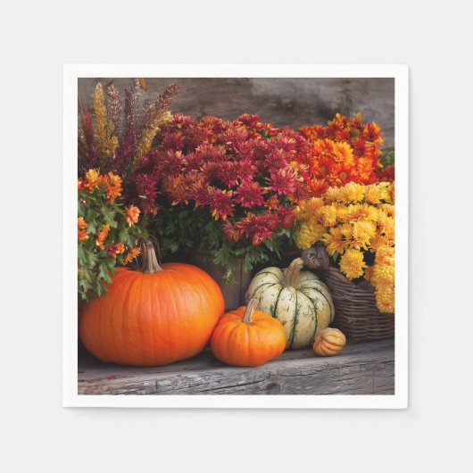 Fall Harvest Tablescape - Autumn Pumpkins Flowers Servet (Voorkant)