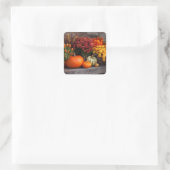 Fall Harvest Tablescape - Autumn Pumpkins Flowers Vierkante Sticker (Tas)