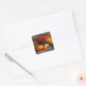 Fall Harvest Tablescape - Autumn Pumpkins Flowers Vierkante Sticker (Envelop)