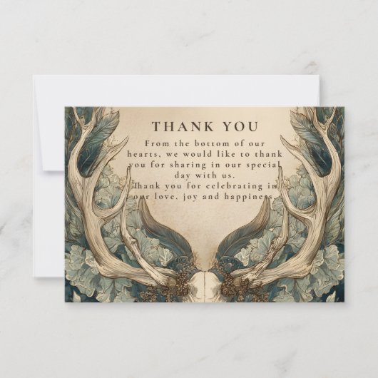 Fall Harvest Woodland Wedding Bedankkaart (Voorkant)