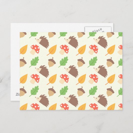 Fall Hedgehog Pattern Briefkaart (Voorkant / Achterkant)