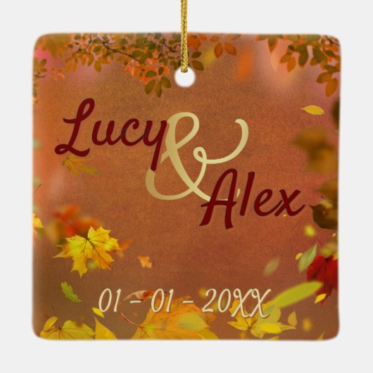 Fall-in In Love Wedding or Anniversary Ornament  (Achterkant)