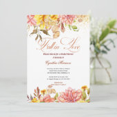 Fall in Love Autumn Floral Romance Bridal Shower Kaart (Staand voorkant)
