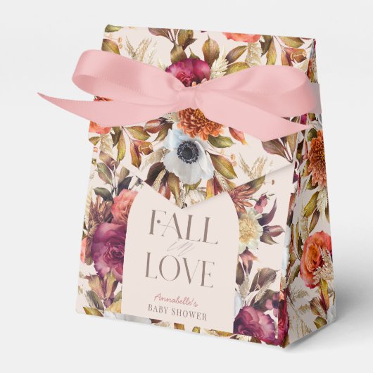 Fall in Love Autumn Wreath Arch Pink Baby Shower Bedankdoosjes (Voorkant Zijde)