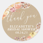 Fall In Love Bloem Bruiloft Feest Ronde Sticker (Voorkant)