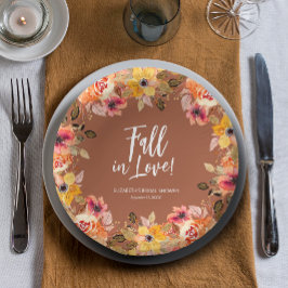 Fall in Love Bloemige Trouwfeest Terracotta Papieren Kommen