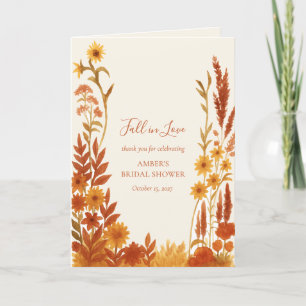 "Fall in Love" Bloemrijke Bruiloftsdankkaart Bedankkaart