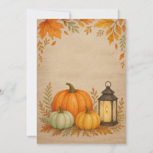 Fall in Love Blue Pumpkin Baby Shower Kaart (Achterkant)