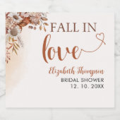 Fall in Love Bohemian Fall Bridal Shower  Sparkling Wijnetiket (Enkel label)