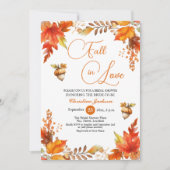 Fall in Love Boho Burnt Floral Bridal Shower  Kaart (Voorkant)
