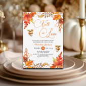 Fall in Love Boho Burnt Floral Bridal Shower  Kaart