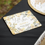 Fall in love boho floral autumn chic bridal shower kartonnen onderzetters<br><div class="desc">Fall in love boho floral autumn chic bridal shower coaster featuring pretty green,  yellow,  mustard and khaki flowers frame with foliage and eucalyptus. A boho inspired fall autumn bridal shower theme with a modern heart script typography .</div>