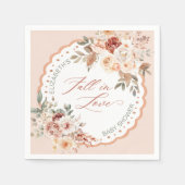 Fall in Love Boho Floral Baby Shower Napkins Servet (Voorkant)