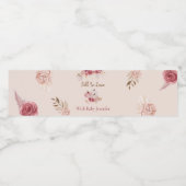 Fall In Love Boho Floral Pink Pumpkin Baby Shower Waterfles Etiket (Enkel label)