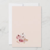 Fall In Love Boho Pink Pumpkin Autumn Baby Shower Kaart (Achterkant)
