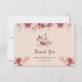 Fall In Love Boho Pink Pumpkin Bridal Shower Kaart (Voorkant)