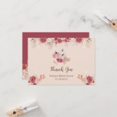 Fall In Love Boho Pink Pumpkin Bridal Shower Kaart (Voorkant / Achterkant in situ)