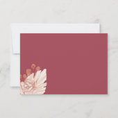 Fall In Love Boho Pink Pumpkin Bridal Shower Kaart (Achterkant)