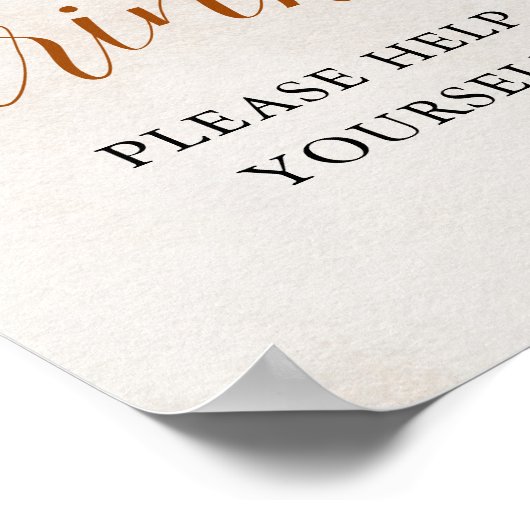 Fall in Love | Bridal Shower Drinks Bar Sign Poster (Hoek)