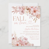 Fall In Love Bridal Shower Fall Flowers Pumpkin Kaart (Voorkant)