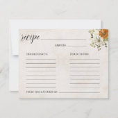 Fall in Love | Bridal Shower Recipe Card Feestdagenkaart (Voorkant)