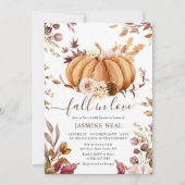 Fall in Love Bruidsdouche | Pumpkin Rust Bloemen Kaart (Voorkant)