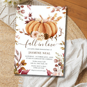 Fall in Love Bruidsdouche   Pumpkin Rust Bloemen Kaart