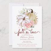 Fall In Love Bruidsfeest Pompoen Bloemen Kaart (Voorkant)