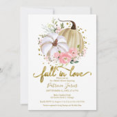 Fall In Love Bruidsfeest Pompoen Bloemen Kaart (Voorkant)